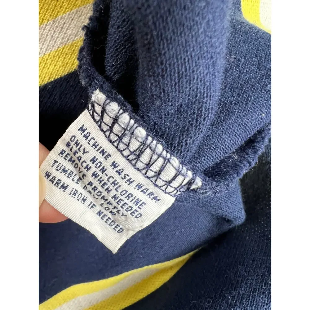 Polo Ralph Lauren Men's Navy Blue Yellow Stripe Polo Shirt Size XL